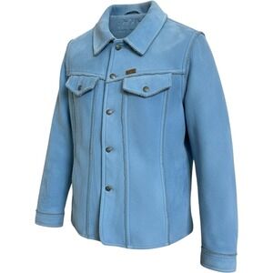 Outback Trading Co Ladies Telluride Jacket Blue Faux Suede Sherpa Lined Large